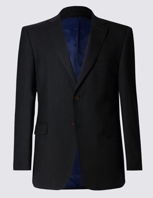 Charcoal Regular Fit Single Breasted Jacket